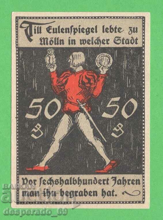 (¯`'•.¸NOTGELD (πόλη Mölln) 1921 UNC -50 pfennig¸.•'´¯) (¯`'•.¸NOTGELD (πόλη Mölln) 1921 UNC -50 pfennig¸.•'´¯)