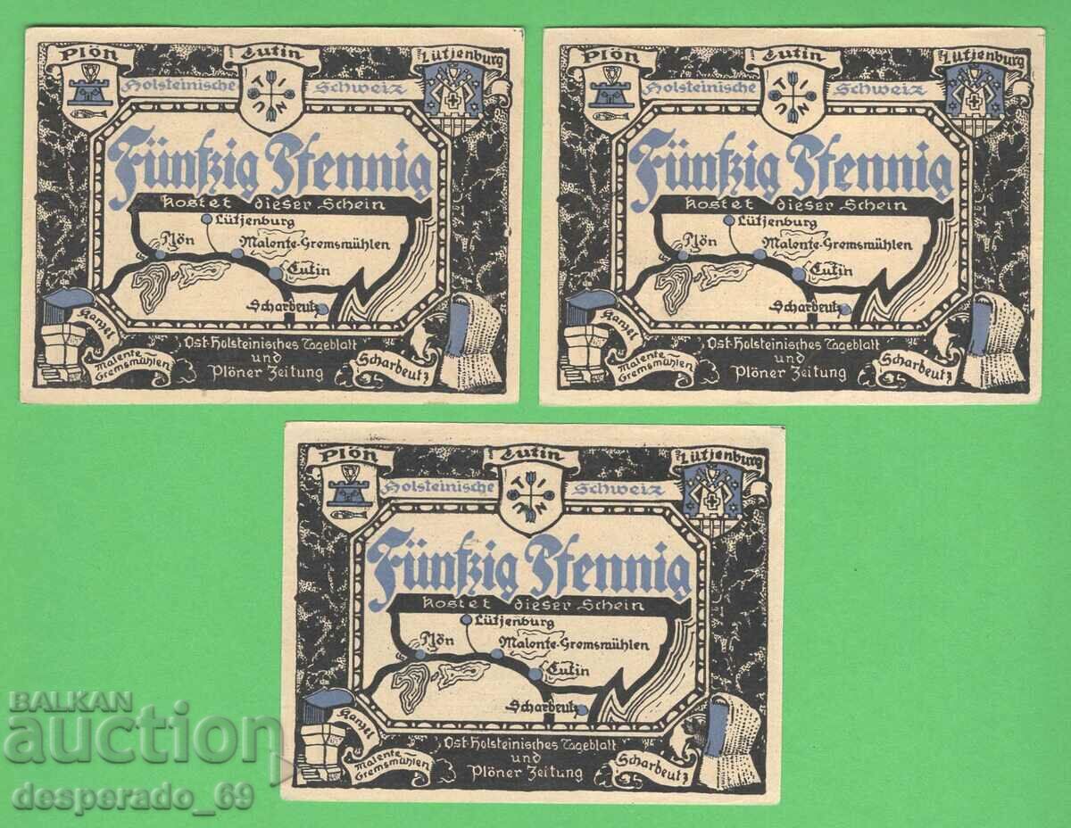 (¯`'•.¸NOTGELD (city Plön) UNC -3 pcs. banknotes¸.•'´¯) with price 8.40 BGN | € 4.29 (¯`'•.¸NOTGELD (city Plön) UNC -3 pcs. banknotes¸.•'´¯) with price 8.40 BGN | € 4.29