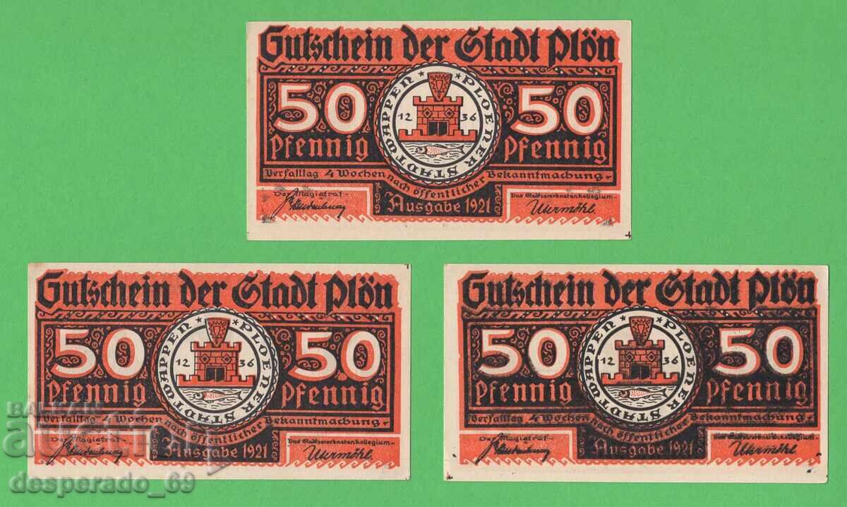 (¯`'•.¸NOTGELD (πόλη Plön) 1921 UNC - 3 τραπεζογραμμάτια¸.•'´¯) με τιμή € 4.50 | 8.80 BGN (¯`'•.¸NOTGELD (πόλη Plön) 1921 UNC - 3 τραπεζογραμμάτια¸.•'´¯) με τιμή € 4.50 | 8.80 BGN