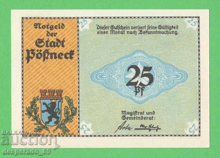 (¯`'•.¸NOTGELD (gr. Pösneck) UNC -25 pfennig¸.•'´¯) with price 3.00 BGN | € 1.53 (¯`'•.¸NOTGELD (gr. Pösneck) UNC -25 pfennig¸.•'´¯) with price 3.00 BGN | € 1.53