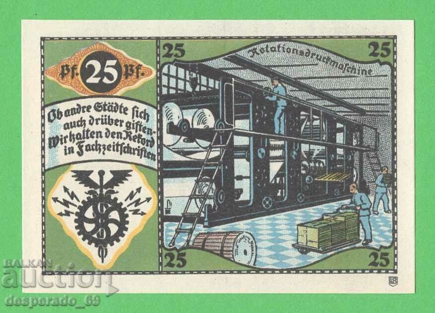 (¯`'•.¸NOTGELD (гр. Pösneck)  UNC -25 пфенига¸.•'´¯)