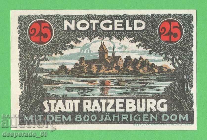 (¯`'•.¸NOTGELD (city Ratzeburg) UNC -25 pfennig¸.•'´¯)