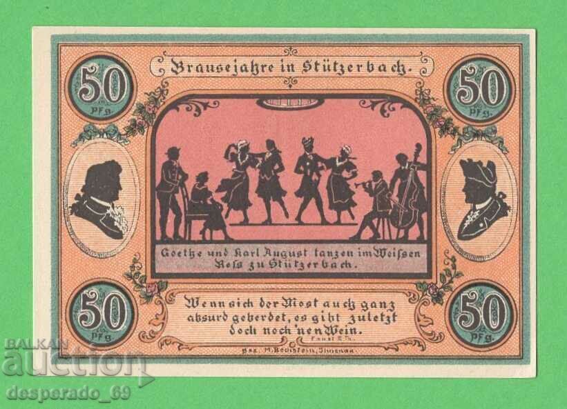 (¯`'•.¸NOTGELD (orașul Stützerbach) 1921 UNC -50 pfennig¸.•'´¯) (¯`'•.¸NOTGELD (orașul Stützerbach) 1921 UNC -50 pfennig¸.•'´¯)
