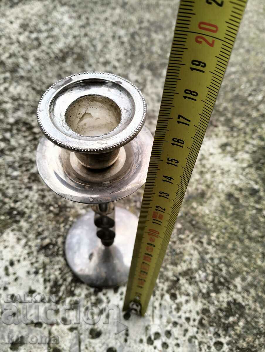 Silver-plated candlestick with price 14.99 BGN | € 7.66 Silver-plated candlestick with price 14.99 BGN | € 7.66
