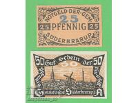 (¯`'•.¸NOTGELD (orașul Süderbrarup) 1920 UNC -2 buc. bancnote ´¯)