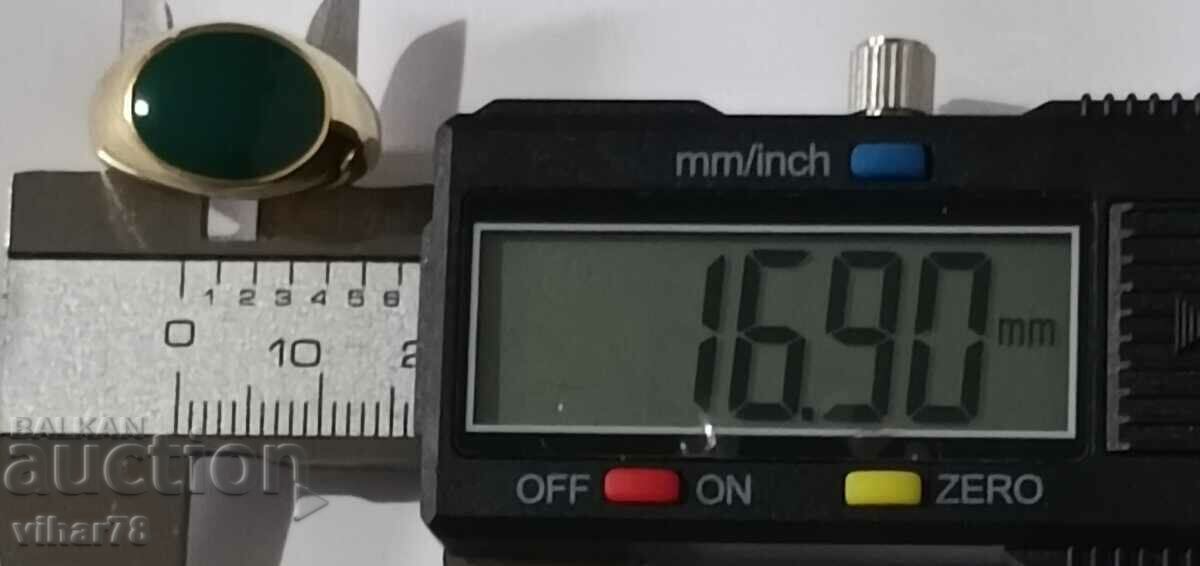 Auction  Women's silver ring with gold plating