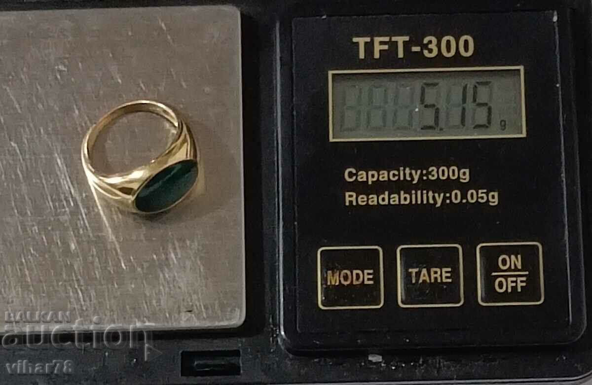 Women's silver ring with gold plating - 5