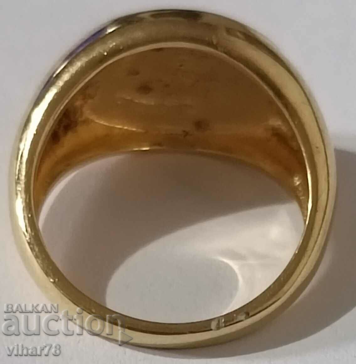 Women's silver ring with gold plating - 7