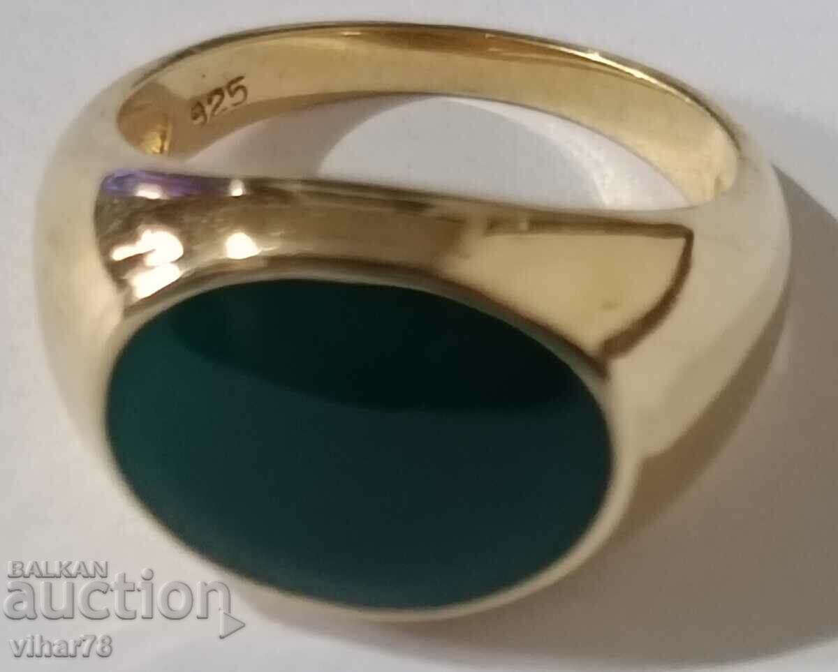 Women's silver ring with gold plating