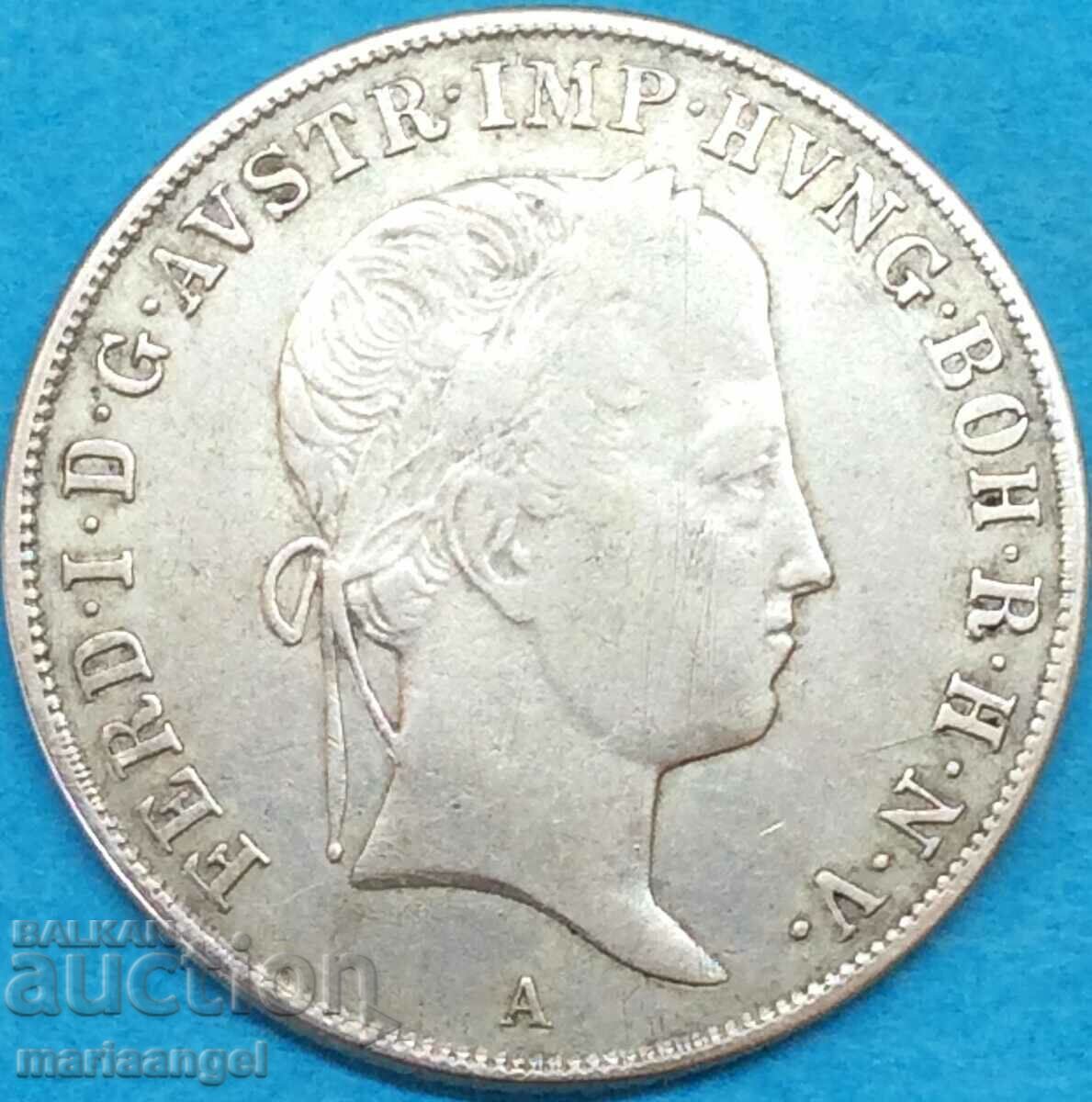 Austria pentru Ungaria 20 Kreuzer 1841 A - Viena Ferdinand argint