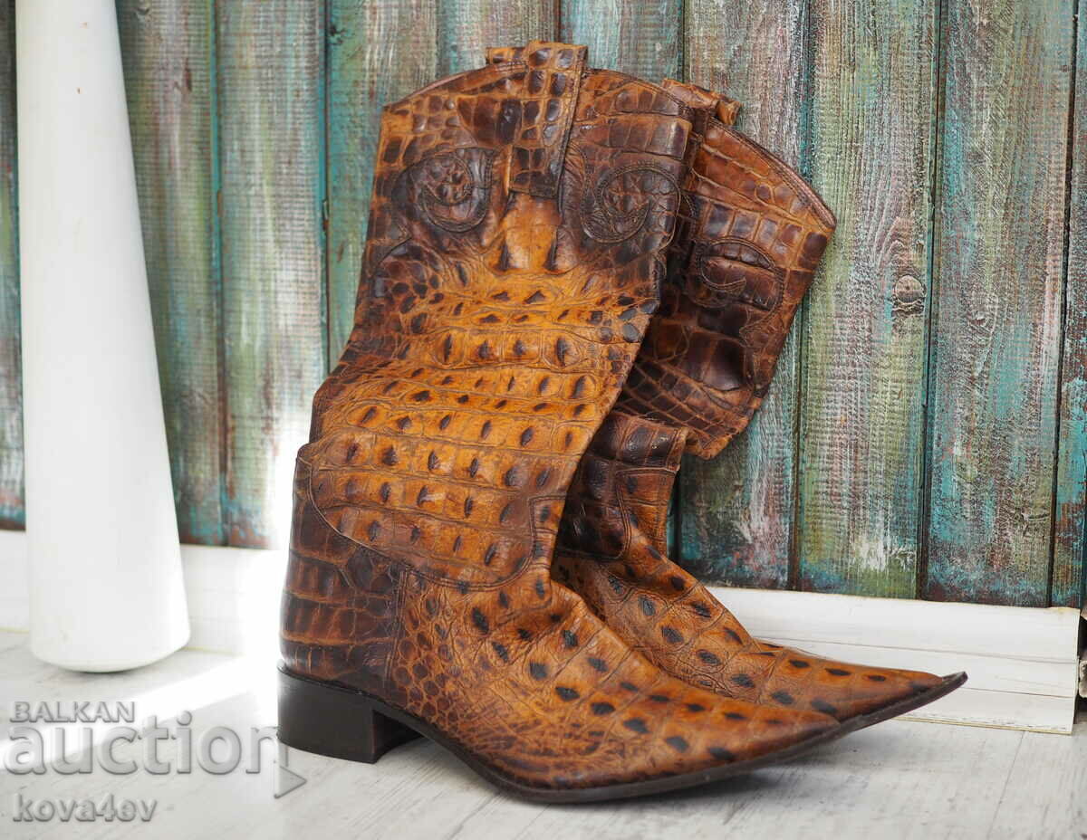 Women's alligator leather boots