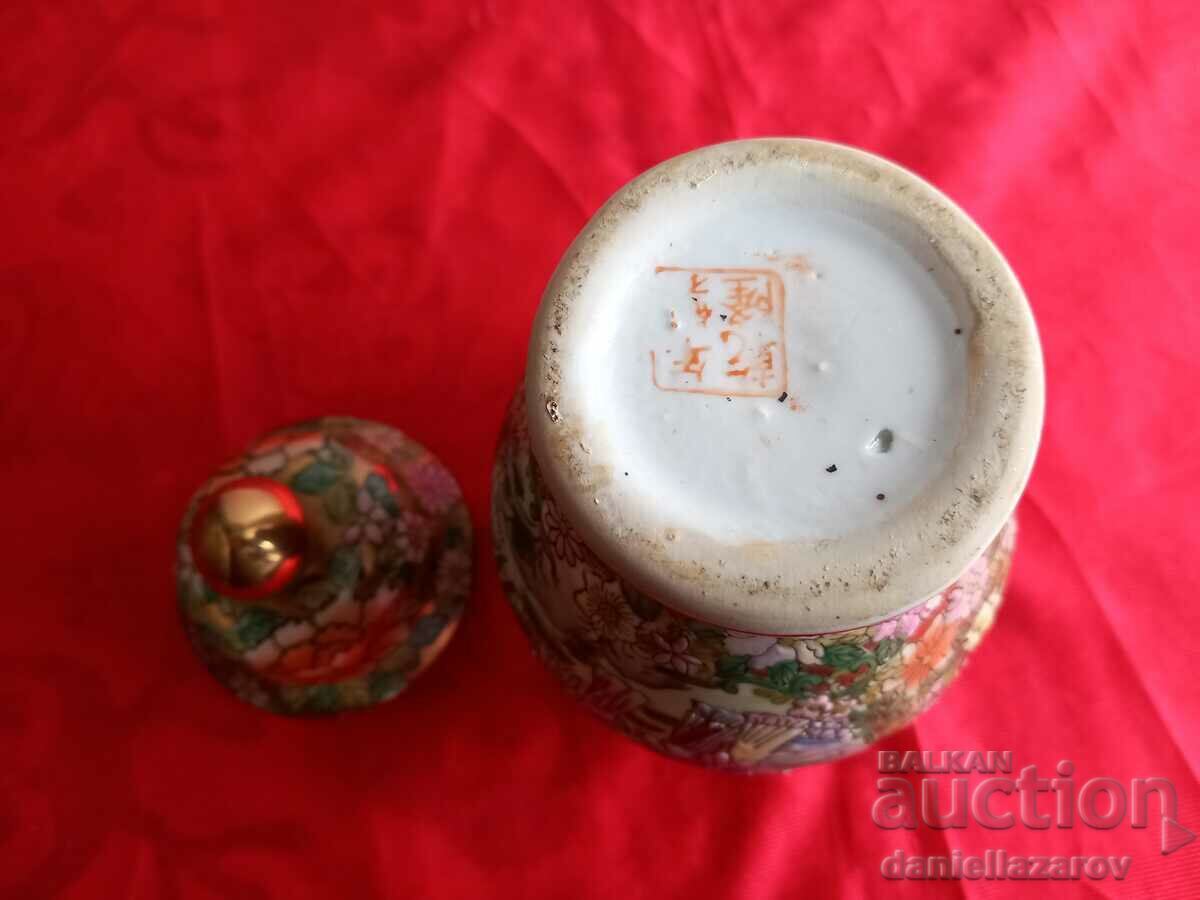 Urnă veche din porțelan chinezesc, vază, marcată - 5