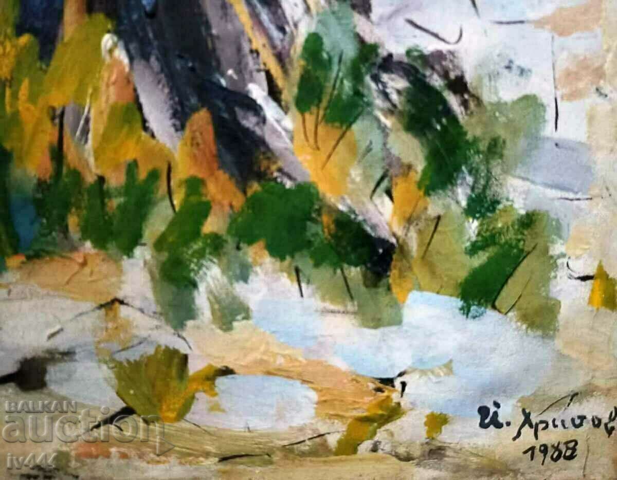 Auction  YORDAN CHRISTOV LARGE OLD BULGARIAN OIL PAINTING-GAIDAR