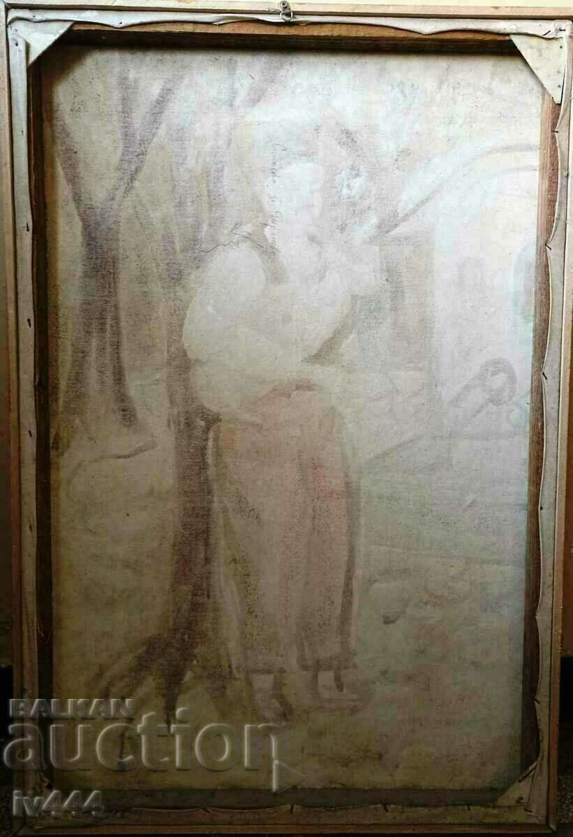 Delivery of YORDAN CHRISTOV LARGE OLD BULGARIAN OIL PAINTING-GAIDAR