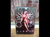 Placă metalică mașină Hot Rod Garage motor tuning chip sexy