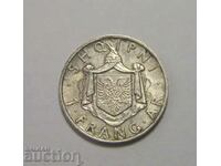 Albania 1 franc 1937 silver coin