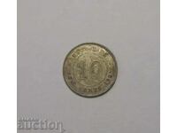Mauritius 10 cents 1897 Excellent