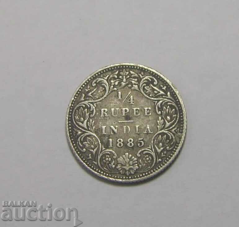 RR! India 1/4 Rupee 1885 Bombay