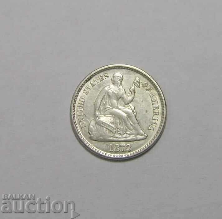 Lacquered 1/2 Dime 1872 USA Excellent coin with price 100.00 BGN | € 51.13 Lacquered 1/2 Dime 1872 USA Excellent coin with price 100.00 BGN | € 51.13