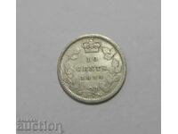 Canada 10 cenți 1871 H Rar