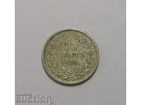 Netherlands 10 cents 1874 Excellent