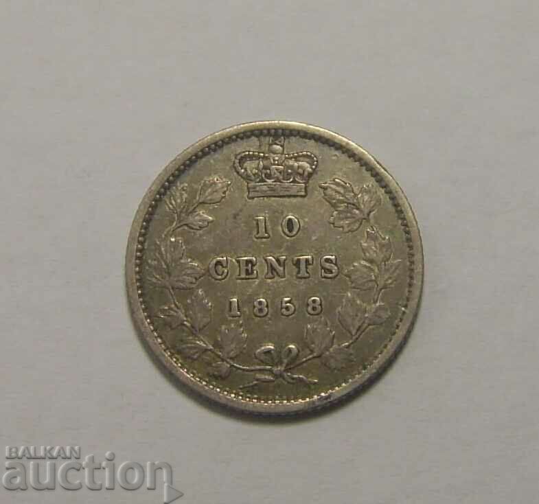 Канада 10 цента 1858