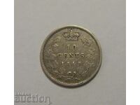 Канада 10 цента 1858
