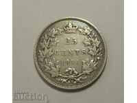 Канада 25 цента 1871 Рядка
