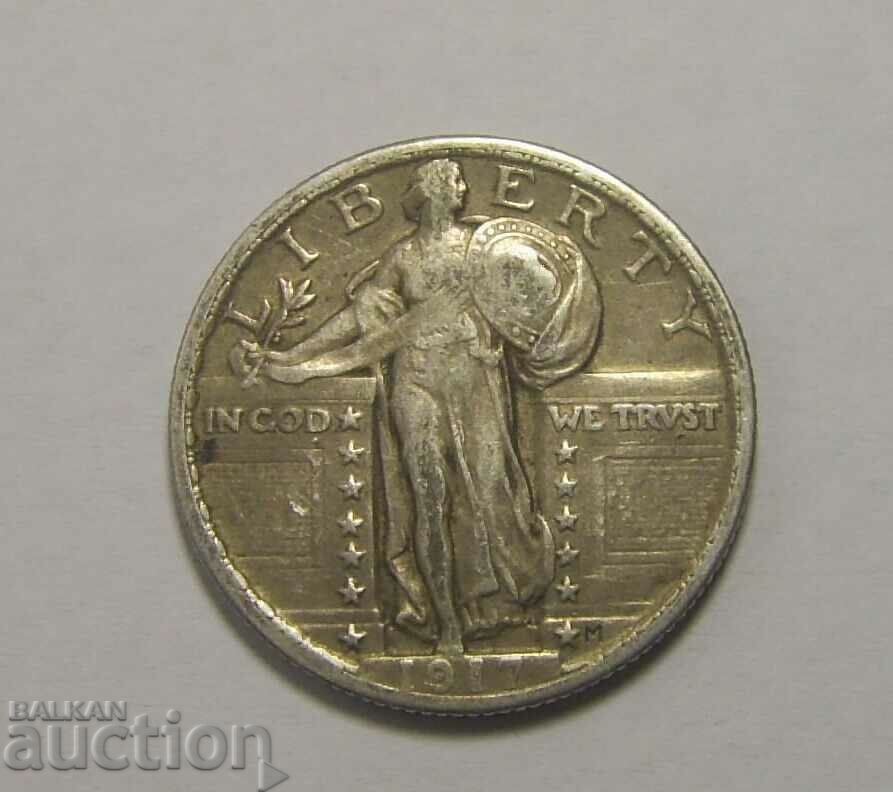 Σπάνιο νόμισμα 1/4 Δολάριο ΗΠΑ 1917