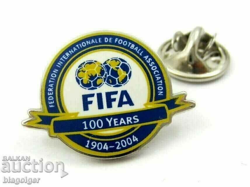 Insigna de fotbal-100 de ani FIFA-Insigna oficială-2004