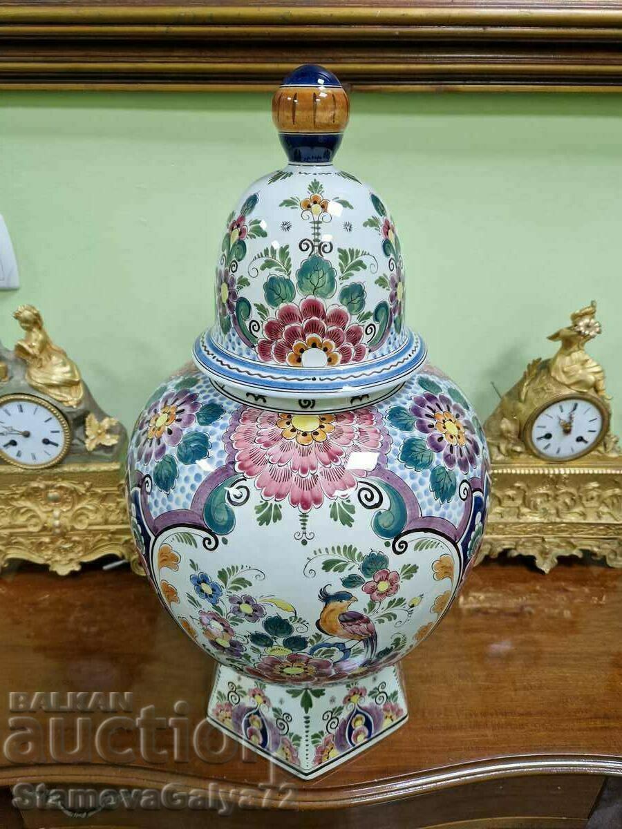 Auction  Huge Fine Antique Dutch Delft Urn Bowl
