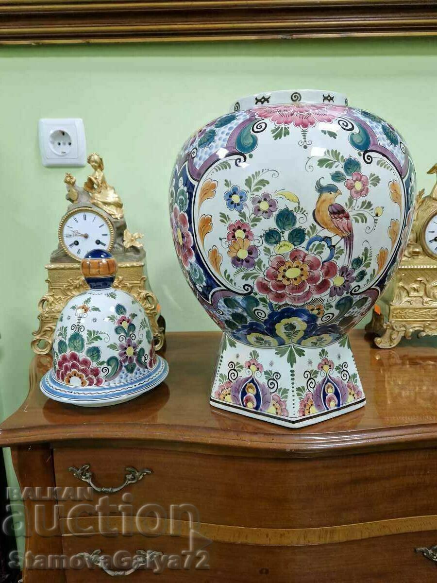 Huge Fine Antique Dutch Delft Urn Bowl - 6 Huge Fine Antique Dutch Delft Urn Bowl - 6