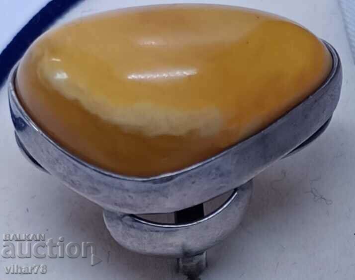 Delivery of Women's Silver Ring with Amber