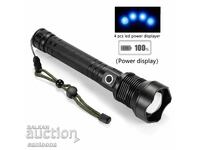 Super powerful flashlight P90, 10,000lm, up to 500 meters, 2x 26650, USB
