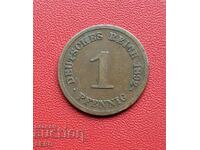 Γερμανία-1 pfennig 1892 G-Karlsruhe-σπάνια
