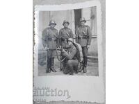 Old military small photo soldiers weapon