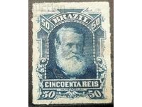 Brazilia 50 cincoenta reis, timbru poștal clar, 1877 -1878
