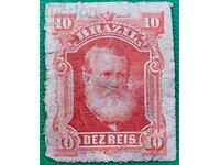 Бразилия 10 dez reis,  използвана пощенска марка...