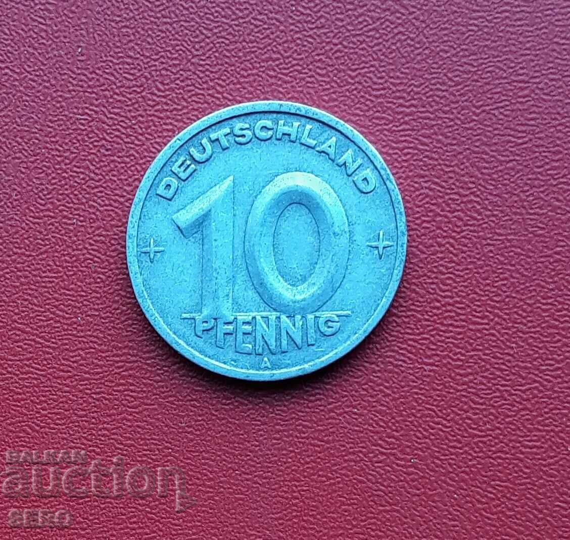 Германия-ГДР-10 пфенига 1949 А-Берлин