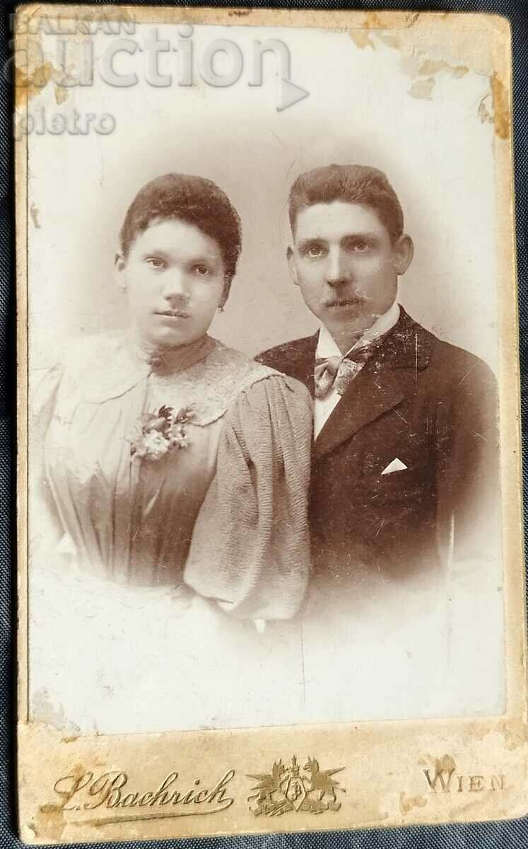 Αυστρία Βιέννη Παλιό χαρτόνι φωτογραφικής φωτογραφίας - οικογενειακή καμπίνα...