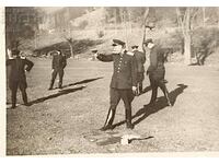 Regatul Bulgariei Fotografie veche Soldați și ofițeri care trag...