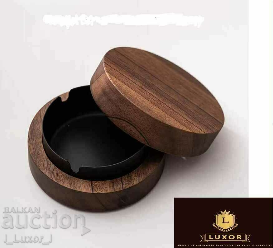 Stylish Black Bamboo Ashtray