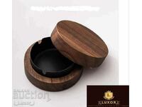 Stylish Black Bamboo Ashtray