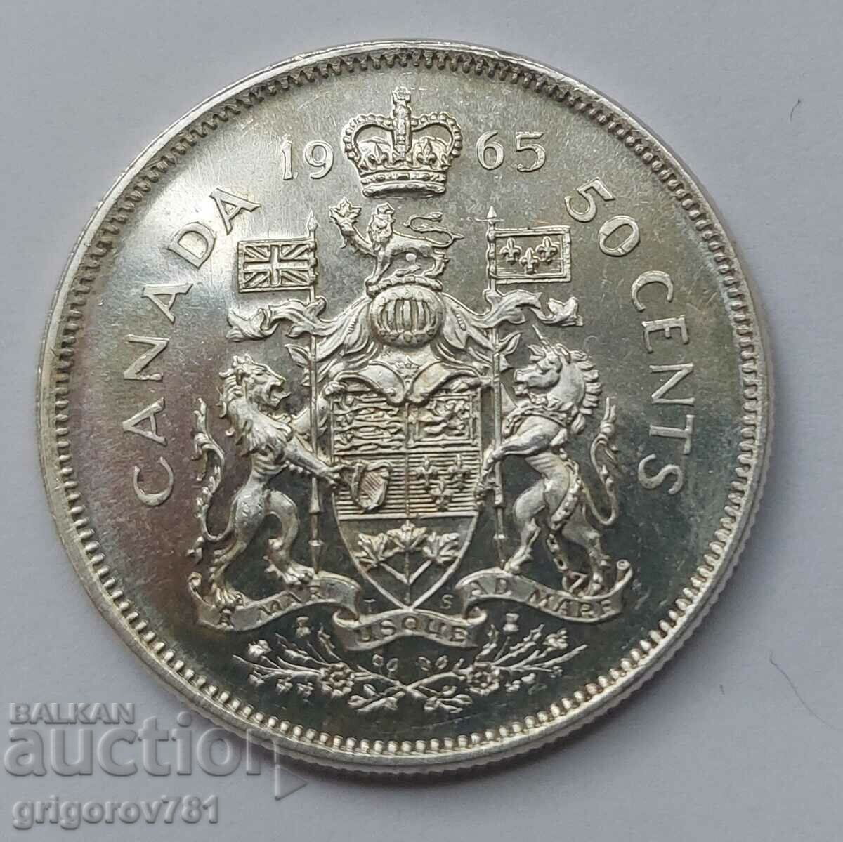 50 цента сребро Канада 1965 - сребърна монета