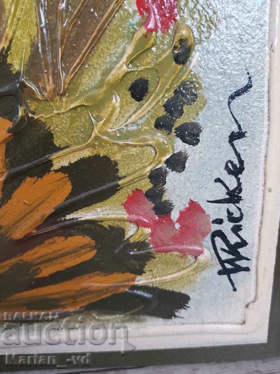 Delivery of Relief picture painted with oil paints, signed