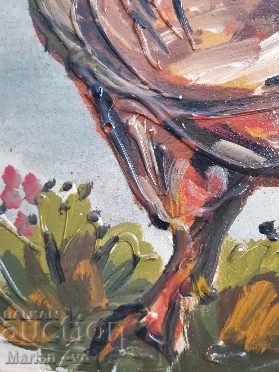 Relief picture painted with oil paints, signed - 5