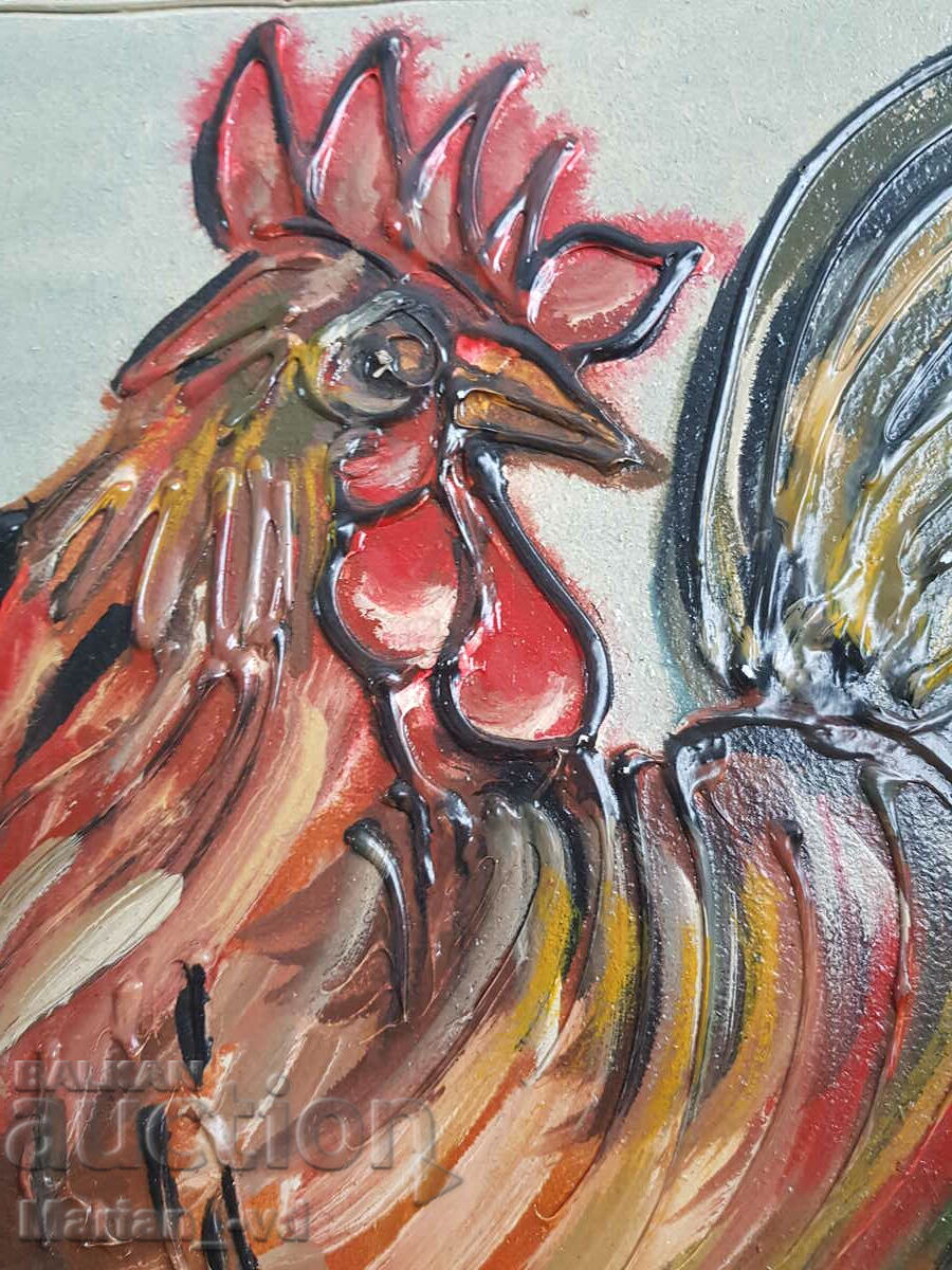 Relief picture painted with oil paints, signed - 6