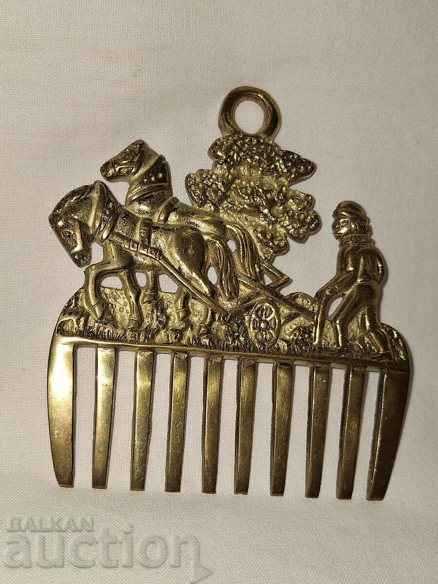 Old bronze horse comb