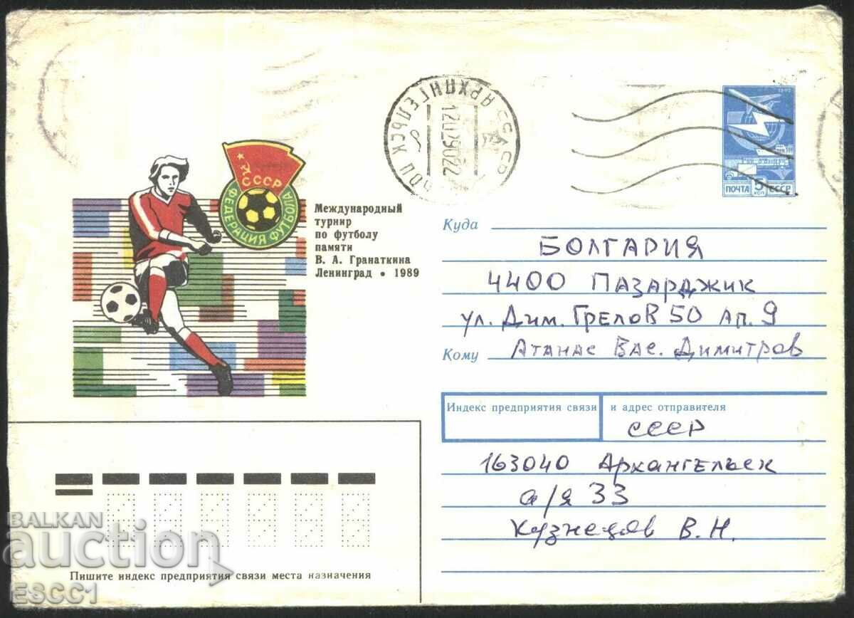 Traveled envelope Sports Football 1989 from the USSR