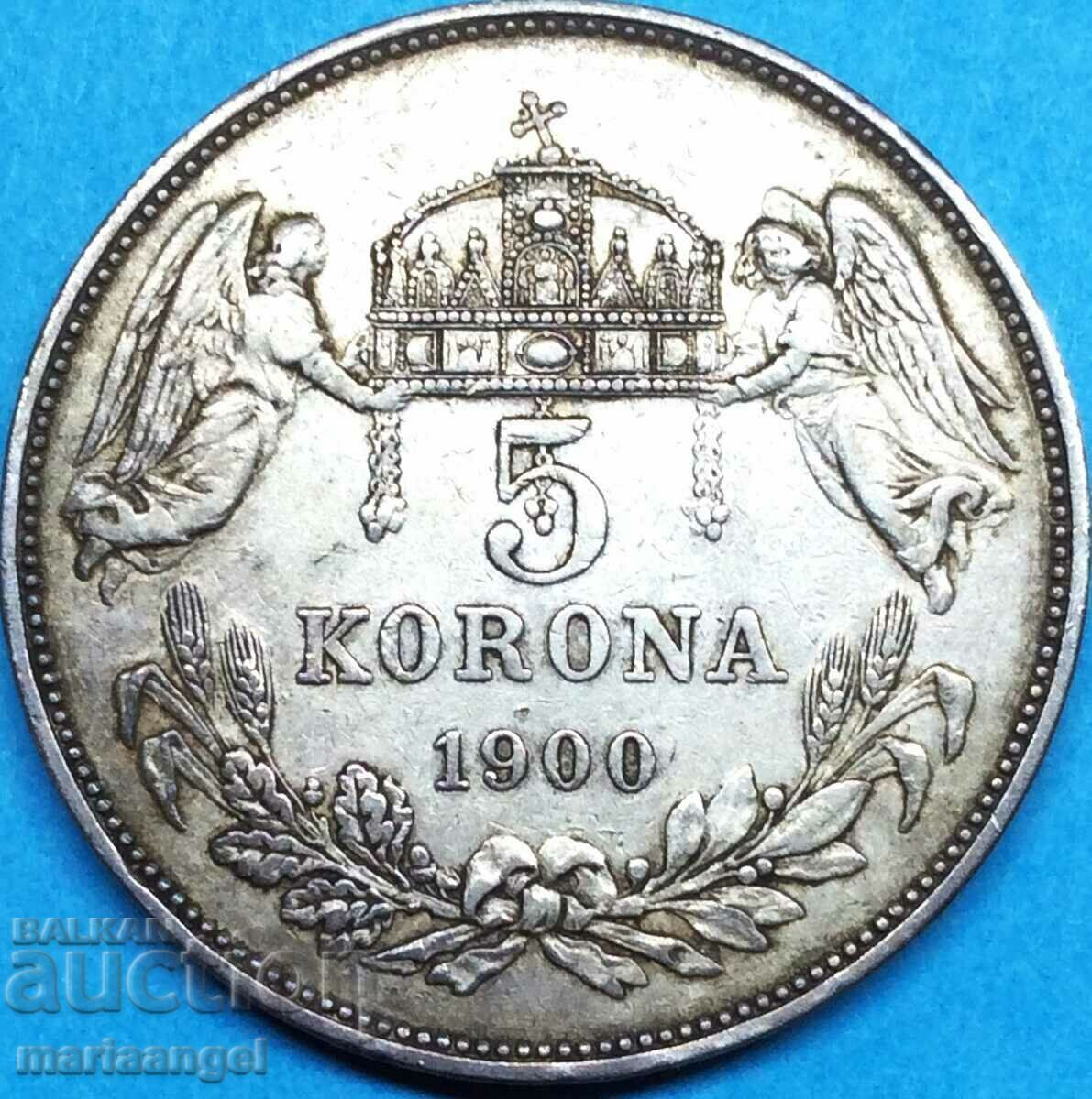 5 crowns 1900 5 crowns Austria Hungary Angels silver